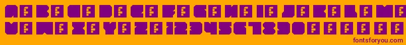 フォントThrowbackRegular – オレンジの背景に紫のフォント