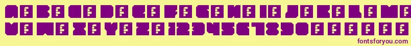 ThrowbackRegular Font – Purple Fonts on Yellow Background