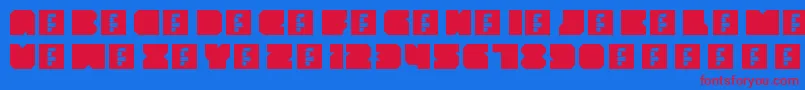 ThrowbackRegular Font – Red Fonts on Blue Background