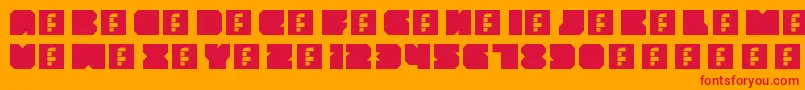 フォントThrowbackRegular – オレンジの背景に赤い文字
