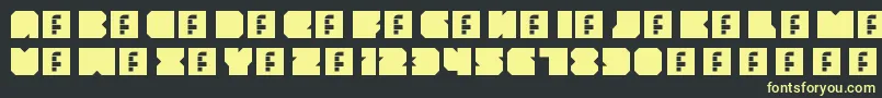 Fonte ThrowbackRegular – fontes amarelas em um fundo preto