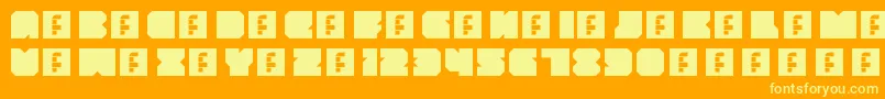 ThrowbackRegular Font – Yellow Fonts on Orange Background