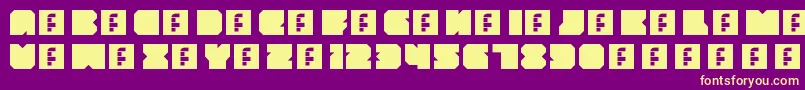 ThrowbackRegular Font – Yellow Fonts on Purple Background