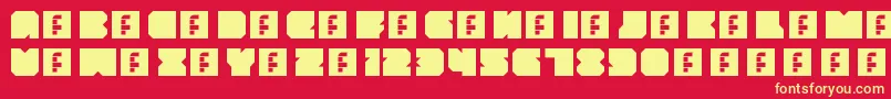 ThrowbackRegular Font – Yellow Fonts on Red Background