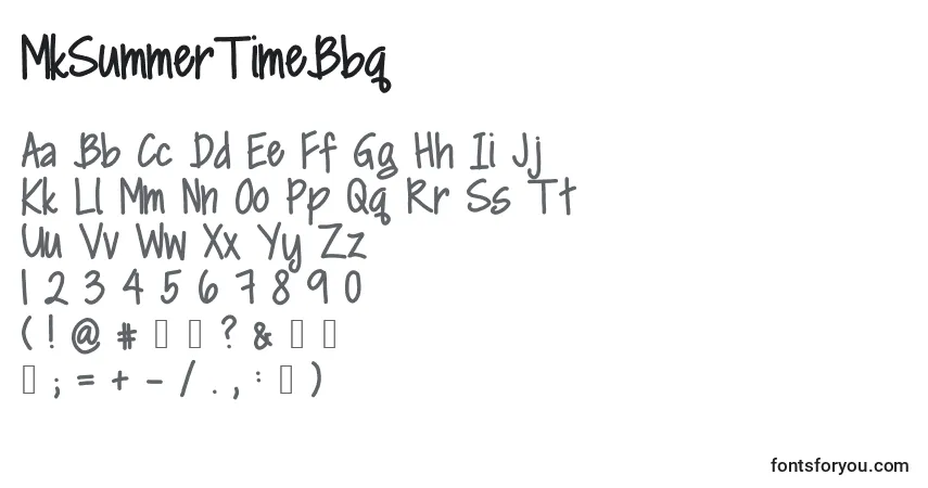 Czcionka MkSummerTimeBbq – alfabet, cyfry, specjalne znaki