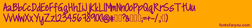 MkSummerTimeBbq Font – Purple Fonts on Orange Background