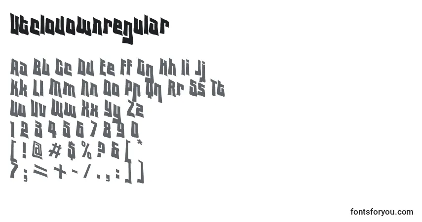 Schriftart Vtclodownregular – Alphabet, Zahlen, spezielle Symbole