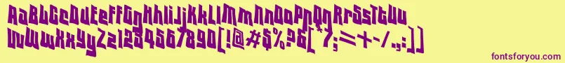 Vtclodownregular Font – Purple Fonts on Yellow Background