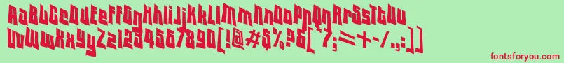 Vtclodownregular Font – Red Fonts on Green Background