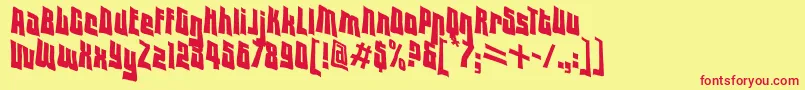 フォントVtclodownregular – 赤い文字の黄色い背景