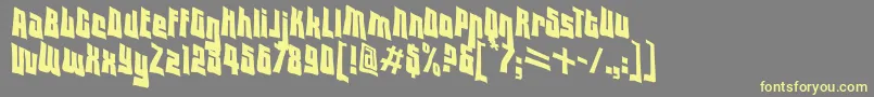 フォントVtclodownregular – 黄色のフォント、灰色の背景