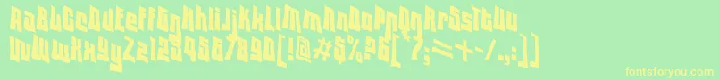 Vtclodownregular Font – Yellow Fonts on Green Background