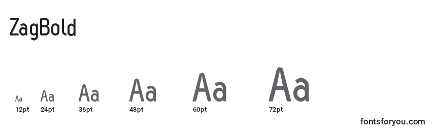 ZagBold Font Sizes