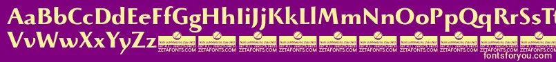 Więcej informacji o czcionce BeatrixantiquaBoldTrial Czcionka BeatrixantiquaBoldTrial – żółte czcionki na fioletowym tle