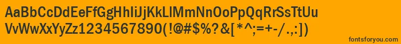 Шрифт ItcFranklinGothicLtMediumCondensed – чёрные шрифты на оранжевом фоне