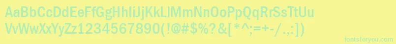 ItcFranklinGothicLtMediumCondensed Font – Green Fonts on Yellow Background