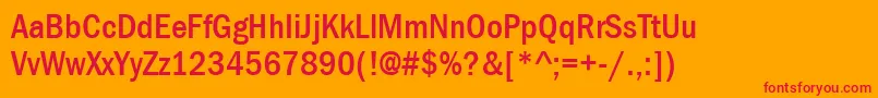 フォントItcFranklinGothicLtMediumCondensed – オレンジの背景に赤い文字