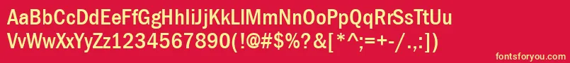 ItcFranklinGothicLtMediumCondensed Font – Yellow Fonts on Red Background