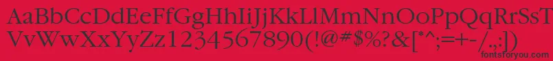 GaramondcttNormal Font – Black Fonts on Red Background