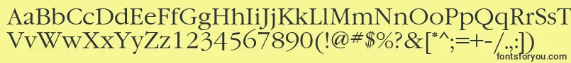 GaramondcttNormal Font – Black Fonts on Yellow Background