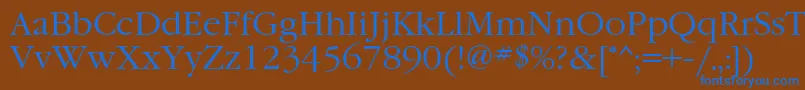 GaramondcttNormal Font – Blue Fonts on Brown Background