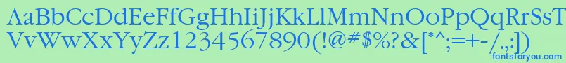 GaramondcttNormal Font – Blue Fonts on Green Background