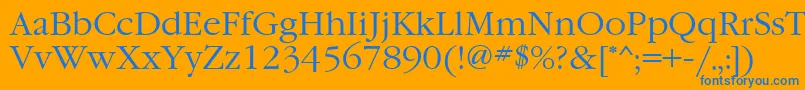 GaramondcttNormal Font – Blue Fonts on Orange Background