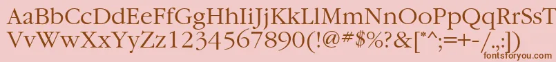 GaramondcttNormal Font – Brown Fonts on Pink Background