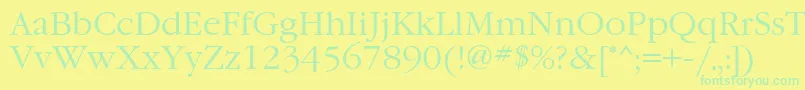 GaramondcttNormal Font – Green Fonts on Yellow Background
