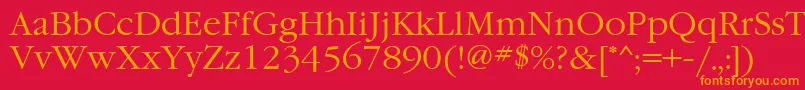 GaramondcttNormal Font – Orange Fonts on Red Background