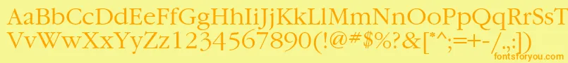 GaramondcttNormal Font – Orange Fonts on Yellow Background