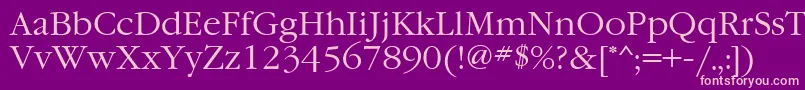 GaramondcttNormal Font – Pink Fonts on Purple Background