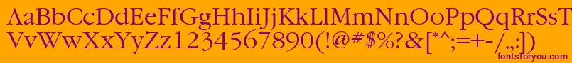 GaramondcttNormal Font – Purple Fonts on Orange Background