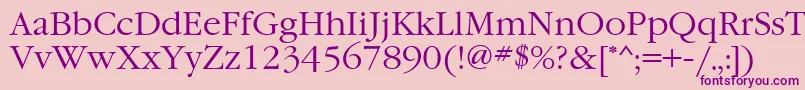GaramondcttNormal Font – Purple Fonts on Pink Background