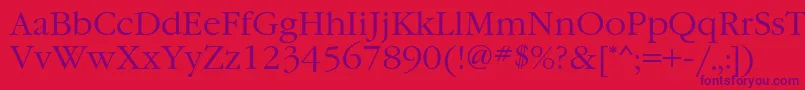 GaramondcttNormal Font – Purple Fonts on Red Background