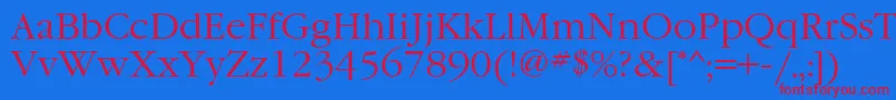 GaramondcttNormal Font – Red Fonts on Blue Background