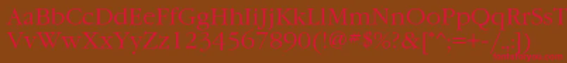 GaramondcttNormal Font – Red Fonts on Brown Background