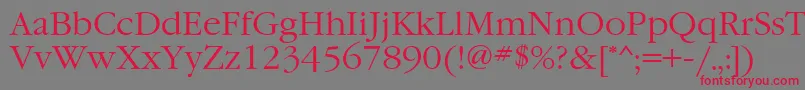 フォントGaramondcttNormal – 赤い文字の灰色の背景