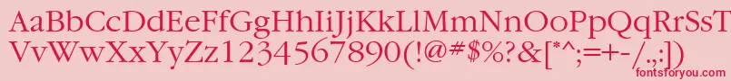 GaramondcttNormal Font – Red Fonts on Pink Background