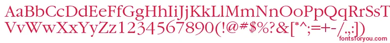 GaramondcttNormal-Schriftart – Rote Schriften auf weißem Hintergrund