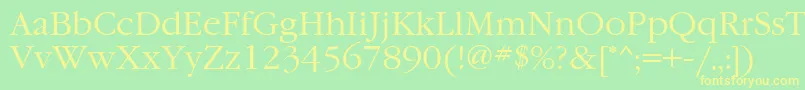 GaramondcttNormal Font – Yellow Fonts on Green Background