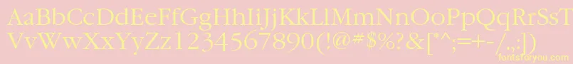 GaramondcttNormal Font – Yellow Fonts on Pink Background