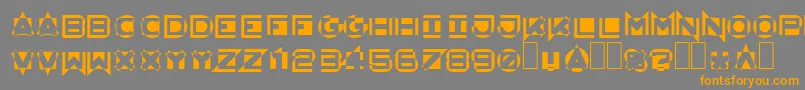フォントAntimatterKg – オレンジの文字は灰色の背景にあります。