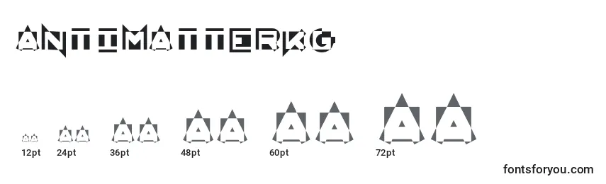 Размеры шрифта AntimatterKg