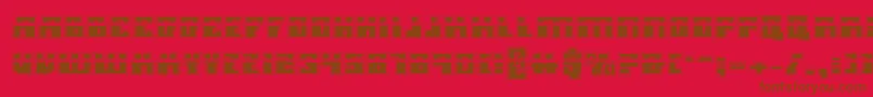 MicronianLaserAcademy-Schriftart – Braune Schriften auf rotem Hintergrund