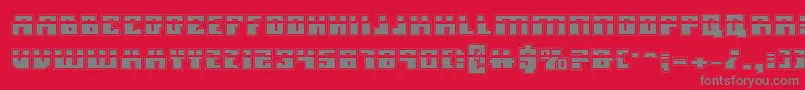 MicronianLaserAcademy-Schriftart – Graue Schriften auf rotem Hintergrund
