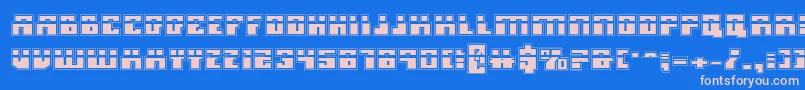 MicronianLaserAcademy Font – Pink Fonts on Blue Background