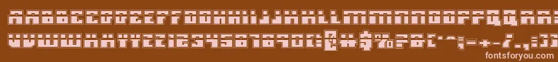 MicronianLaserAcademy-Schriftart – Rosa Schriften auf braunem Hintergrund