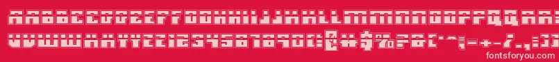 フォントMicronianLaserAcademy – 赤い背景にピンクのフォント