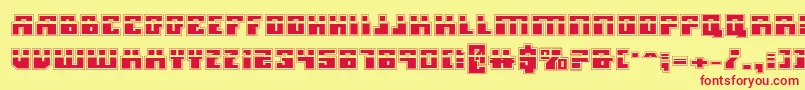 フォントMicronianLaserAcademy – 赤い文字の黄色い背景